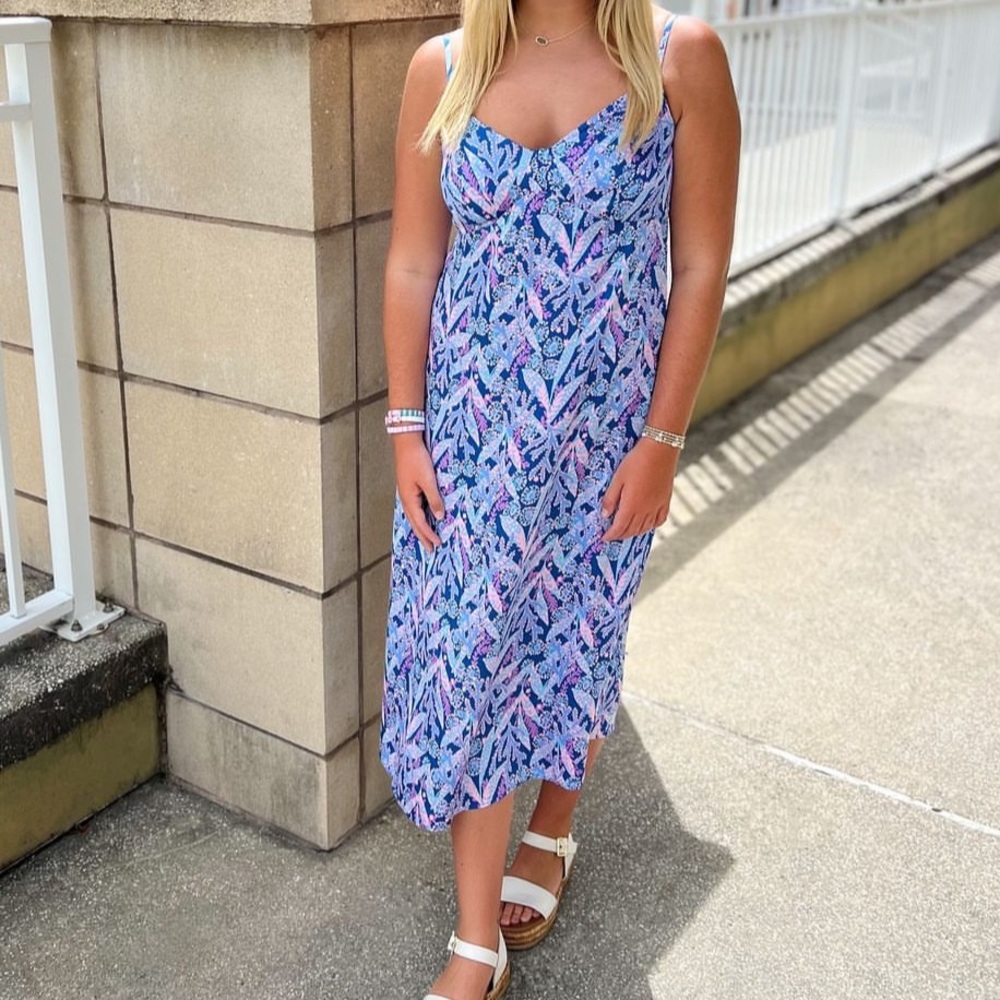NEW Lilly Pulitzer Keana Satin Midi Slip Dress - Picture 1 of 8